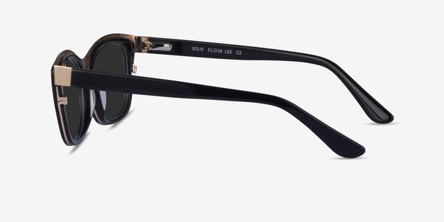 Solis Black Gold AcetateSunglass Frames from EyeBuyDirect, Side View