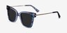 September Clear Blue Floral Gold AcetateSunglass Frames from EyeBuyDirect, Angle View