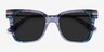 September Clear Blue Floral Gold AcetateSunglass Frames from EyeBuyDirect, Closed View