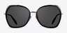 Honesty Black Silver AcetateSunglass Frames from EyeBuyDirect, Front View