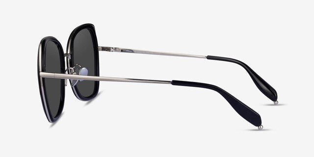 Honesty Black Silver AcetateSunglass Frames from EyeBuyDirect, Side View