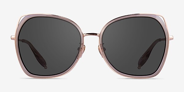 Honesty Clear Pink Rose Gold Acetate Sunglass Frames