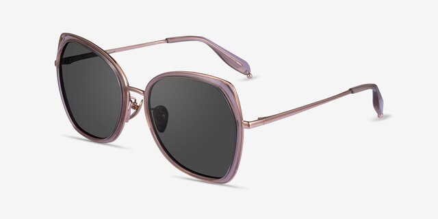 Honesty Clear Pink  Rose Gold AcetateSunglass Frames from EyeBuyDirect, Angle View