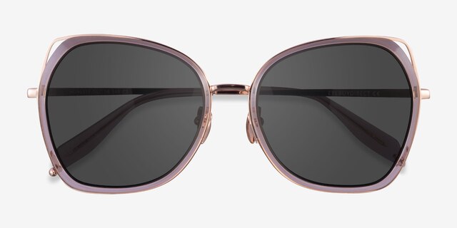 Honesty Clear Pink  Rose Gold AcetateSunglass Frames from EyeBuyDirect, Closed View
