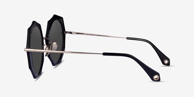 Now Black Gold AcetateSunglass Frames from EyeBuyDirect, Side View