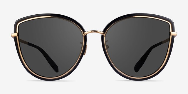 Most Black Gold AcetateSunglass Frames from EyeBuyDirect, Front View