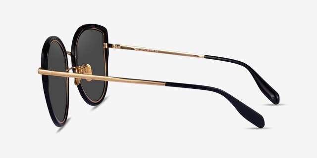 Most Black Gold AcetateSunglass Frames from EyeBuyDirect, Side View