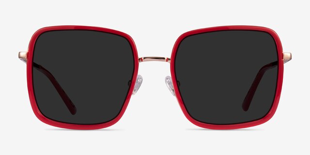Graphene Red Gold AcetateSunglass Frames from EyeBuyDirect, Front View