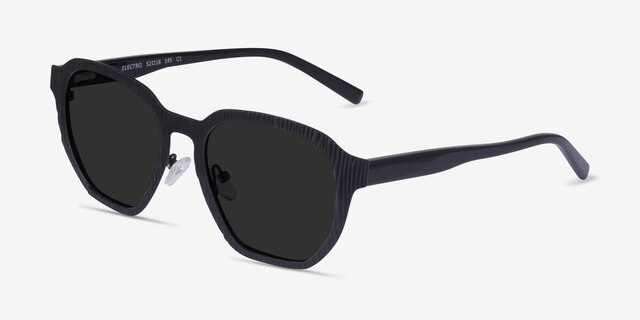 Electro Matte Black AcetateSunglass Frames from EyeBuyDirect, Angle View