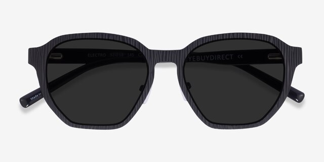 Electro Matte Black AcetateSunglass Frames from EyeBuyDirect, Closed View