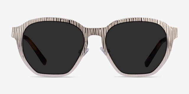 Electro Matte Silver AcetateSunglass Frames from EyeBuyDirect, Front View