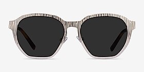 Electro Matte Silver Acétate Soleil de Lunette de vue d'EyeBuyDirect, Vue de Face