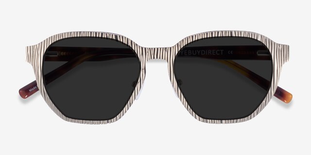Electro Matte Silver AcetateSunglass Frames from EyeBuyDirect, Closed View