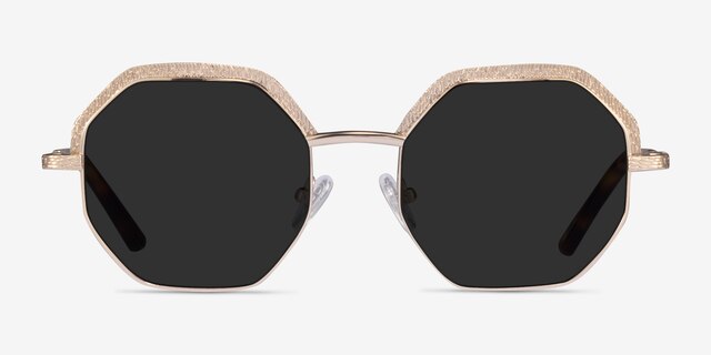 Futurist Shiny Gold AcetateSunglass Frames from EyeBuyDirect, Front View