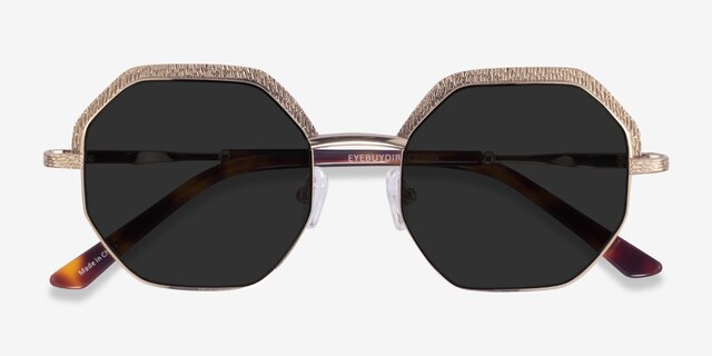 Futurist Shiny Gold AcetateSunglass Frames from EyeBuyDirect, Closed View