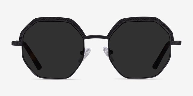 Futurist Matte Black AcetateSunglass Frames from EyeBuyDirect, Front View