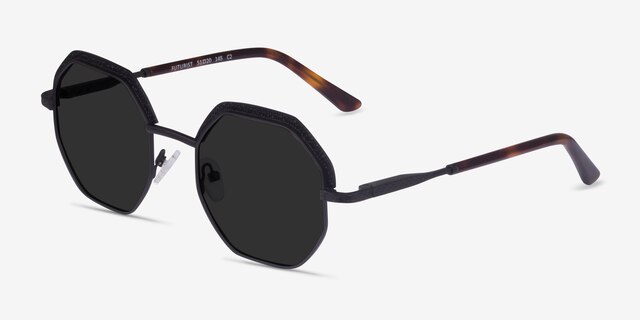 Futurist Matte Black AcetateSunglass Frames from EyeBuyDirect, Angle View