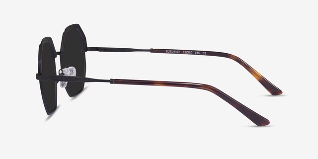 Futurist Matte Black AcetateSunglass Frames from EyeBuyDirect, Side View
