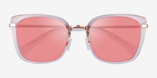 Cadence Clear Nude AcetateSunglass Frames from EyeBuyDirect, Closed View