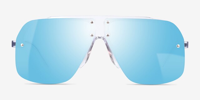 Chroma Clear Blue AcetateSunglass Frames from EyeBuyDirect, Front View