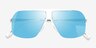 Chroma Clear Blue AcetateSunglass Frames from EyeBuyDirect, Closed View