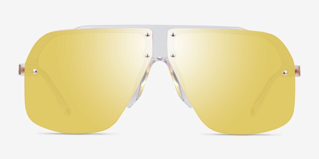 Chroma Clear Gold AcetateSunglass Frames from EyeBuyDirect, Front View