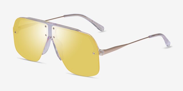 Chroma Clear Gold AcetateSunglass Frames from EyeBuyDirect, Angle View