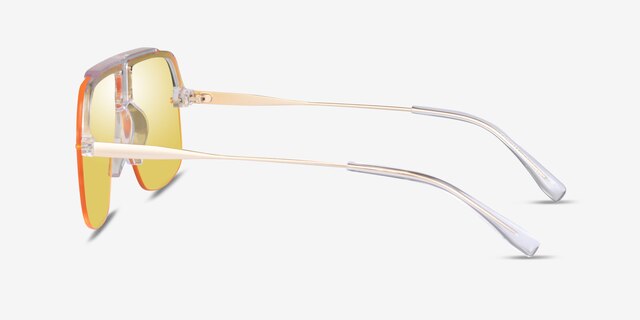 Chroma Clear Gold AcetateSunglass Frames from EyeBuyDirect, Side View