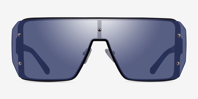 Bot Black Blue AcetateSunglass Frames from EyeBuyDirect, Front View