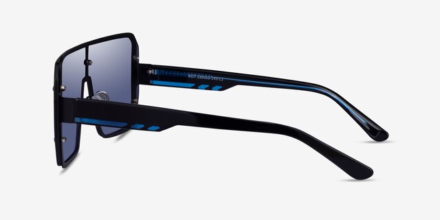 Bot Black Blue AcetateSunglass Frames from EyeBuyDirect, Side View