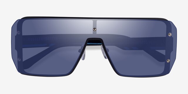 Bot Black Blue AcetateSunglass Frames from EyeBuyDirect, Closed View