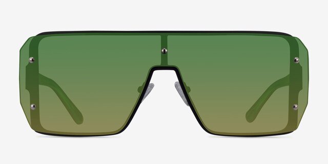 Bot Black Green AcétateSoleil de Lunette de vue d'EyeBuyDirect, Vue de Face