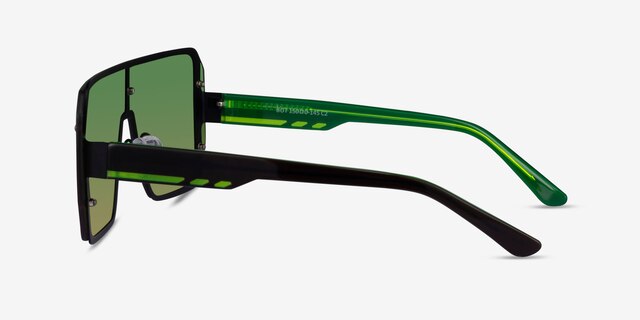 Bot Black Green AcétateSoleil de Lunette de vue d'EyeBuyDirect, Vue de Côté