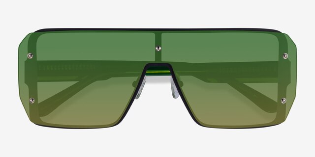 Bot Black Green AcétateSoleil de Lunette de vue d'EyeBuyDirect, Vue Rapprochée