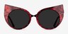 Birman Red Striped Gold AcetateSunglass Frames from EyeBuyDirect, Front View