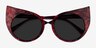 Birman Red Striped Gold AcetateSunglass Frames from EyeBuyDirect, Closed View