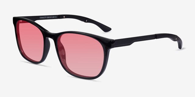 Tenacity Solid Black MetalSunglass Frames from EyeBuyDirect, Angle View