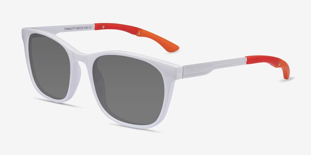 Tenacity Solid White MetalSunglass Frames from EyeBuyDirect, Angle View