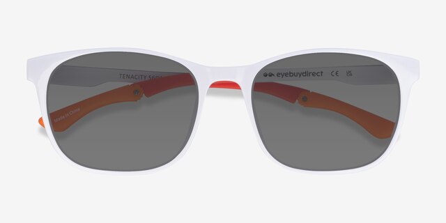 Tenacity Solid White MetalSunglass Frames from EyeBuyDirect, Closed View