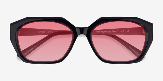 Spritz Black AcetateSunglass Frames from EyeBuyDirect, Closed View