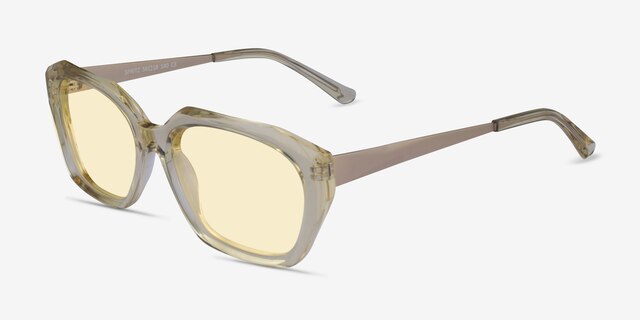Spritz Yellow Translusant AcetateSunglass Frames from EyeBuyDirect, Angle View
