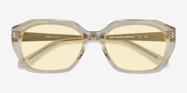 Spritz Yellow Translusant AcetateSunglass Frames from EyeBuyDirect, Closed View