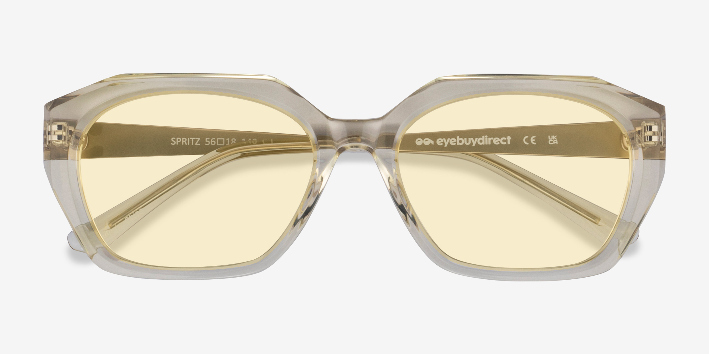 Spritz Geometric Yellow Translusant Frame Prescription Sunglasses Eyebuydirect