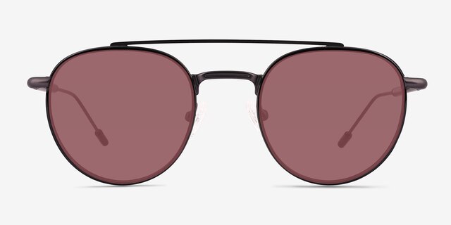 Ned Solid Black AcetateSunglass Frames from EyeBuyDirect, Front View