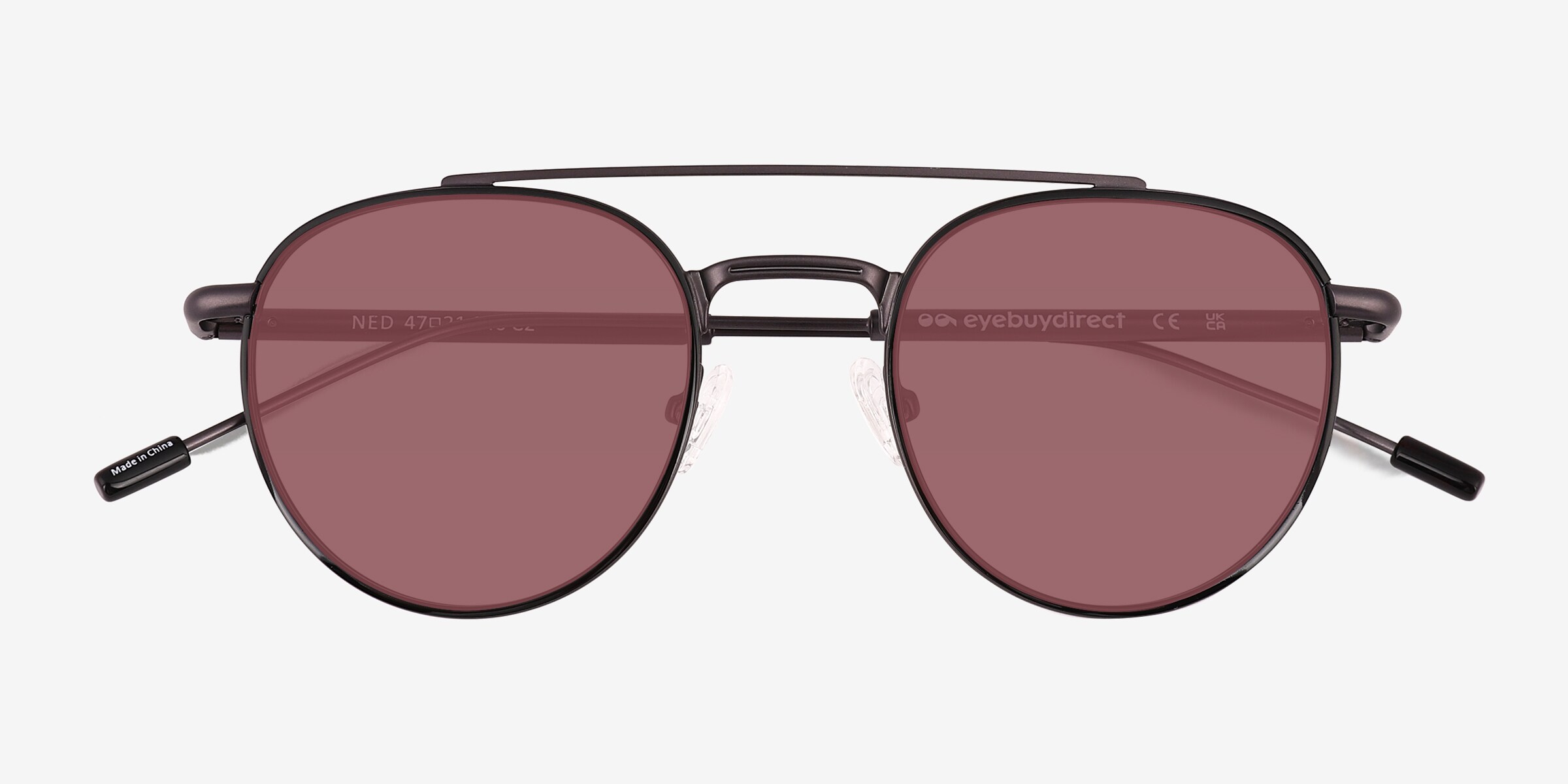 Ned - Aviator Solid Black Frame Prescription Sunglasses | Eyebuydirect