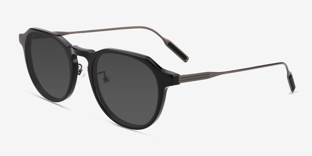 Aim Black AcetateSunglass Frames from EyeBuyDirect, Angle View