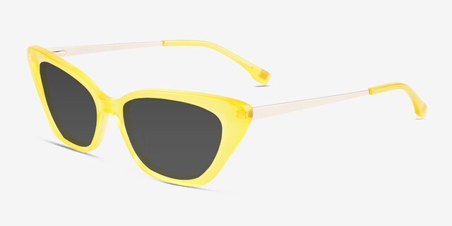 Suzanne Yellow AcetateSunglass Frames from EyeBuyDirect, Angle View
