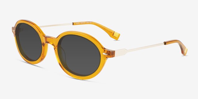 Adel Clear Orange AcetateSunglass Frames from EyeBuyDirect, Angle View