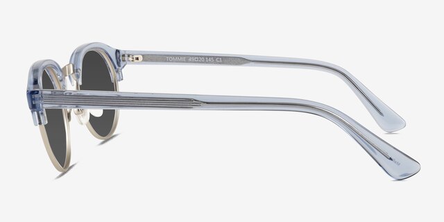 Tommie Clear Blue Silver AcetateSunglass Frames from EyeBuyDirect, Side View