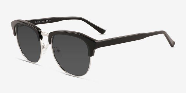 Blume Black Silver AcetateSunglass Frames from EyeBuyDirect, Angle View